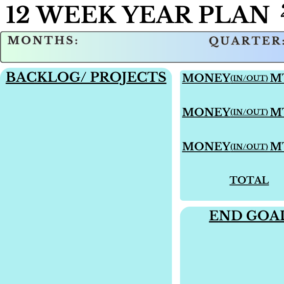 12 week year plan