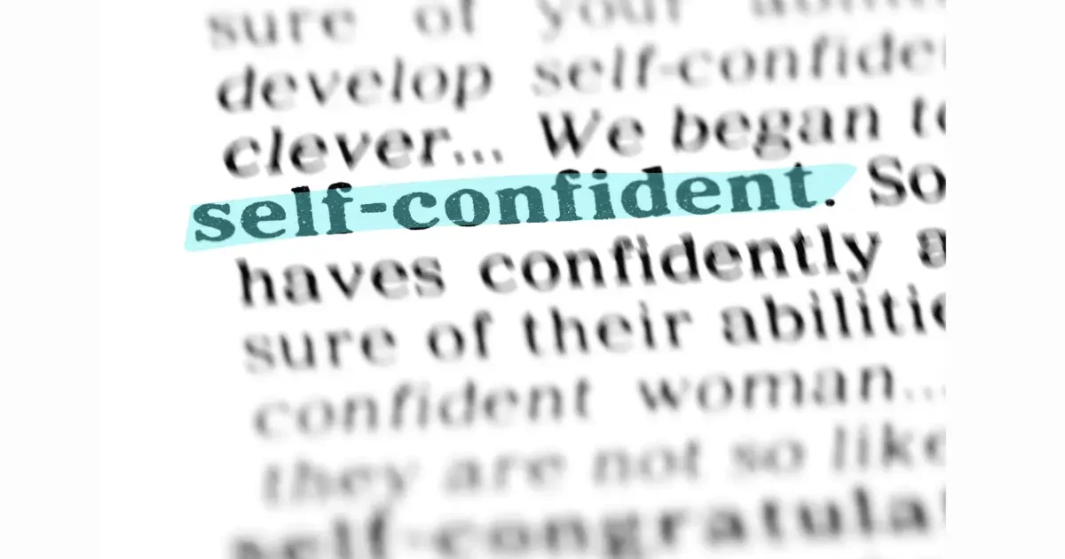 highlight of the word self-confident.